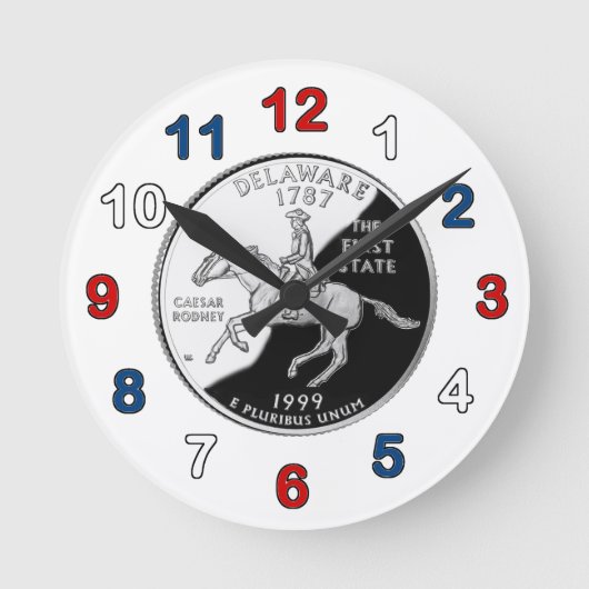 Delaware Quarter Clock Ronde Klok (Voorkant)