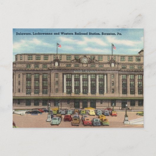 Delaware Railroad Station, Scranton Pennsylvania Briefkaart (Voorkant)