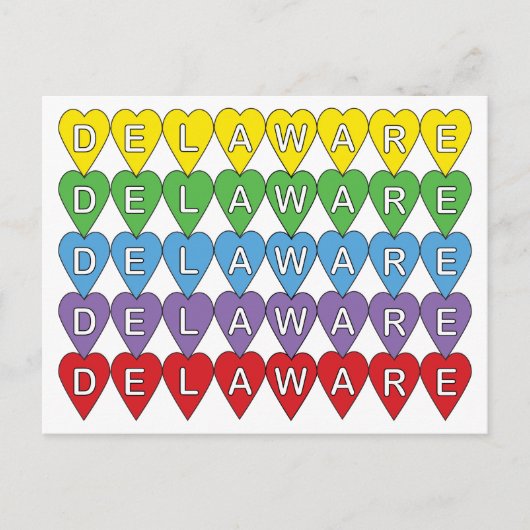 Delaware Rainbow Hearts Briefkaart (Voorkant)