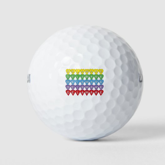 Delaware Rainbow Hearts Golfballen (Voorkant)