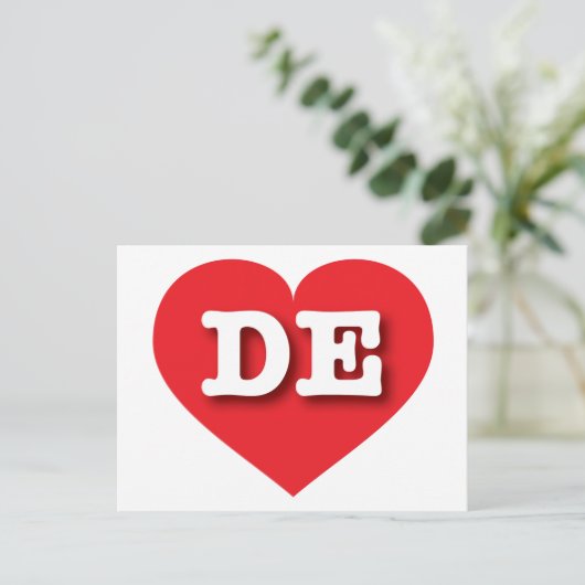 Delaware Red Heart - Ik hou van DE Briefkaart (Staand voorkant)