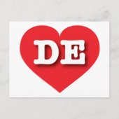 Delaware Red Heart - Ik hou van DE Briefkaart (Voorkant)