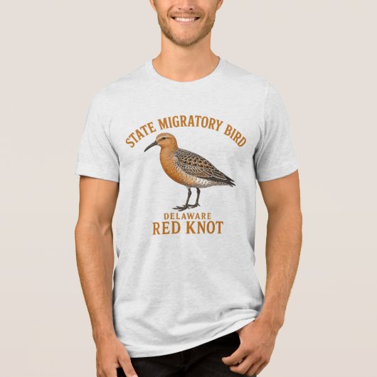 Delaware Red Knot Wings of Migration Tri-Blend Shirt (Voorkant)