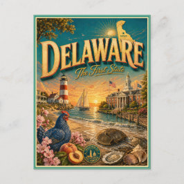 Delaware Retro Reis Souvenir Prentbriefkaart Briefkaart