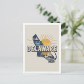 Delaware Retro Travel Design Iconische Amerikaanse Briefkaart (Staand voorkant)