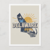Delaware Retro Travel Design Iconische Amerikaanse Briefkaart (Voorkant)