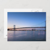 Delaware River, Ben Franklin Bridge Briefkaart (Voorkant / Achterkant)