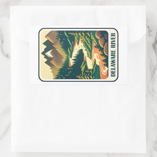 Delaware River Colors Rechthoekige Sticker (Tas)