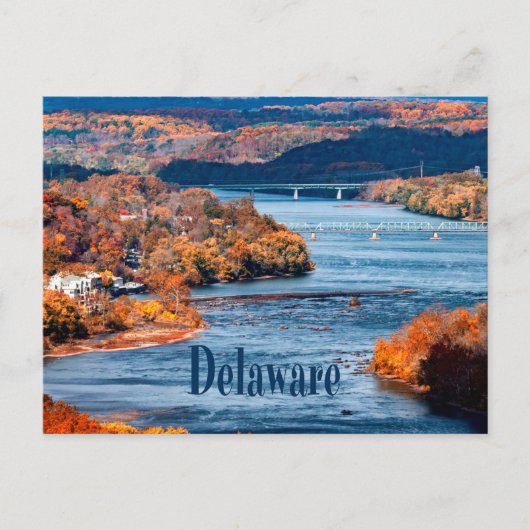 Delaware River Fall Leaves Briefkaart (Voorkant)