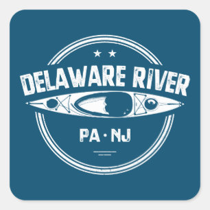 Delaware River Kayaking Vierkante Sticker