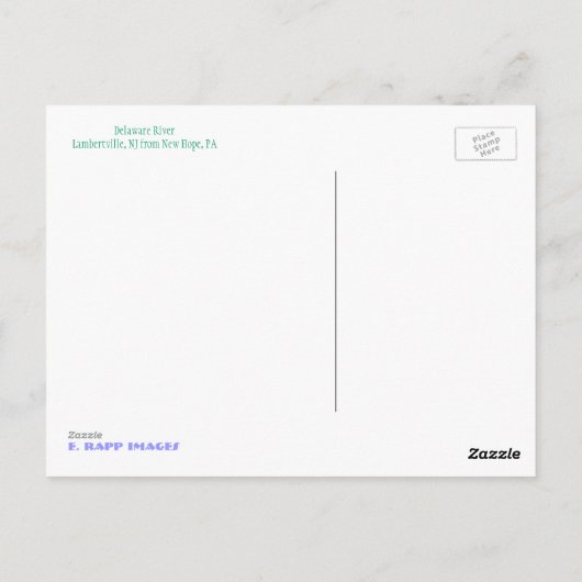 Delaware RIver, NJ Briefkaart (Achterkant)