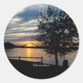 Delaware River, schilderachtig foto, Ronde Sticker (Voorkant)
