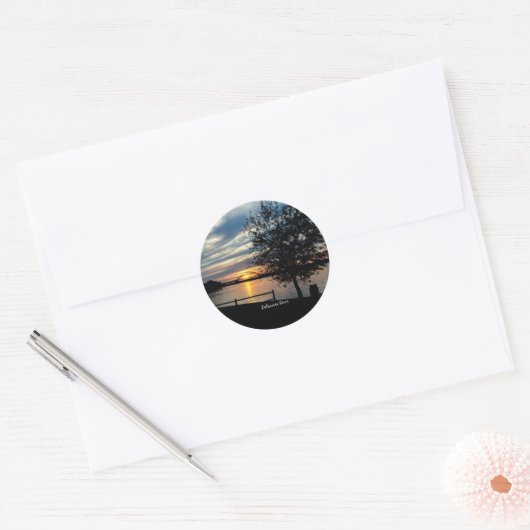 Delaware River, schilderachtig foto, Ronde Sticker (Envelop)