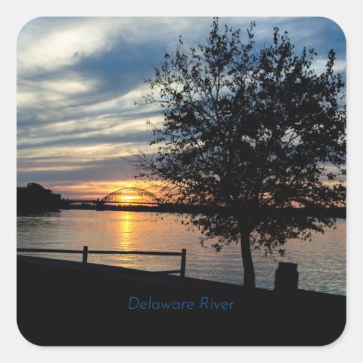 Delaware River, schilderachtig foto Vierkante Sticker (Voorkant)