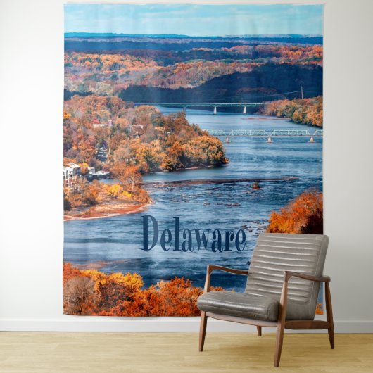 Delaware rivier herfstbladeren wandkleed (In situ)