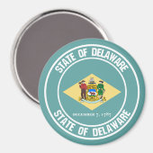 Delaware Round Emblem Magneet (Voorkant / Achterkant)