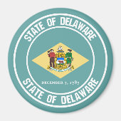 Delaware Round Emblem Magneet (Voorkant)
