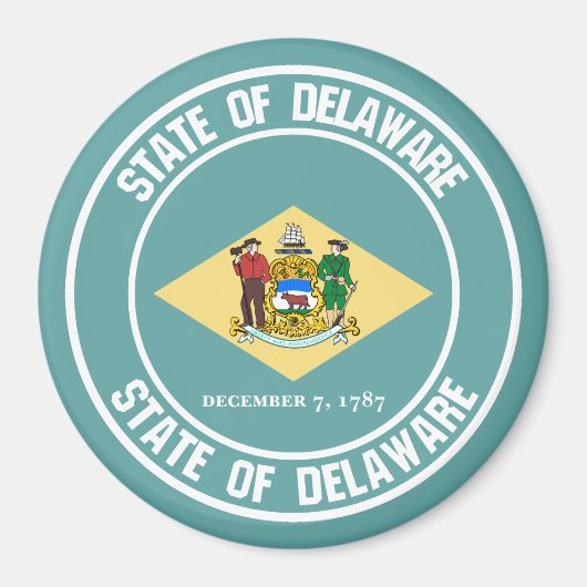 Delaware Round Emblem Magneet (Voorkant)