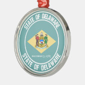 Delaware Round Emblem Metalen Ornament (Links)