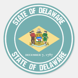 Delaware Round Emblem Ronde Sticker