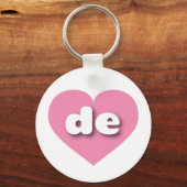 Delaware roze hart - Ik hou van de Sleutelhanger (Voorkant)