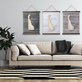 Delaware Rustic Wood Wall Tapestry Coastal Decor Hangend Wandkleed