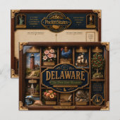 Delaware-schaduwdoos 3D figuur staat Briefkaart (Voorkant / Achterkant)