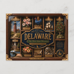 Delaware-schaduwdoos 3D figuur staat Briefkaart