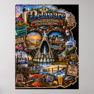 Delaware Schedel Kunst Poster - Staat van Geest