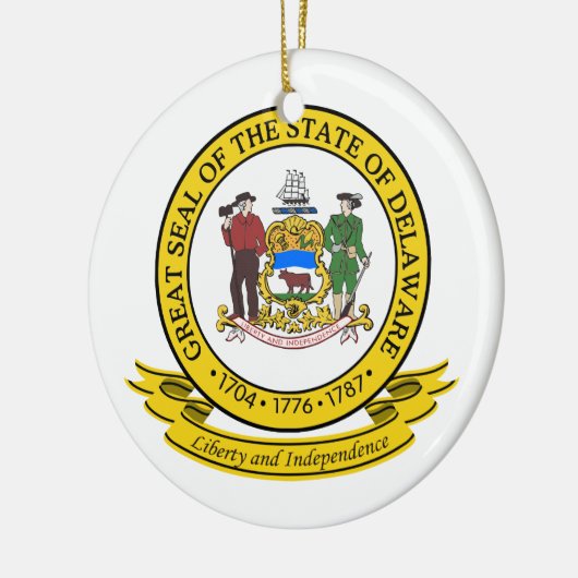 Delaware Seal Keramisch Ornament (Links)