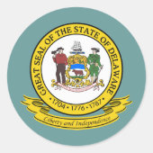 Delaware Seal Ronde Sticker (Voorkant)