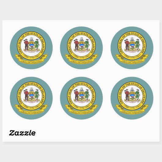 Delaware Seal Ronde Sticker (Vel)