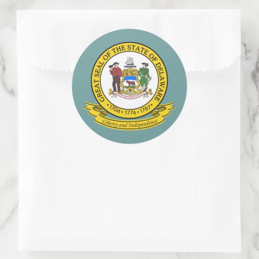 Delaware Seal Ronde Sticker (Tas)
