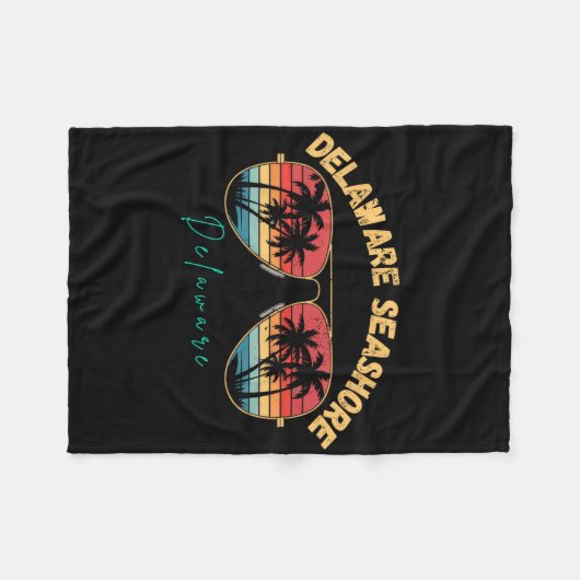 Delaware Seashore Delaware Souvenir Surfboard  Fleece Deken (Voorkant (Horizontaal))