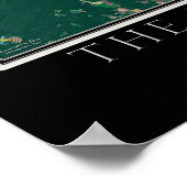 Delaware Seashore vanaf ruimtesatellietkaart Poster (Hoek)