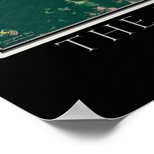 Delaware Seashore vanaf ruimtesatellietkaart Poster (Hoek)