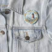 Delaware Shells Lighthouse-pinknop Ronde Button 5,7 Cm (In situ)