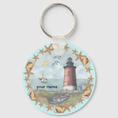 Delaware Shells Lighthouse-sleutelhanger Sleutelhanger (Voorkant)