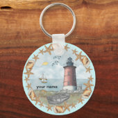 Delaware Shells Lighthouse-sleutelhanger Sleutelhanger (Voorkant)
