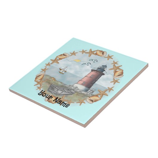 Delaware Shells Lighthouse tegel Tegeltje (Zijkant)