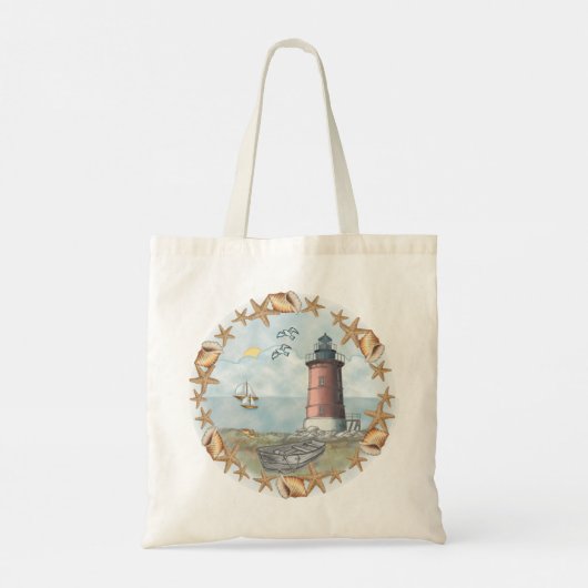 Delaware Shells Lighthouse Tote Bag (Achterkant)