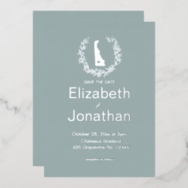 Delaware Silhouette Simple Destination Wedding Folie Uitnodiging