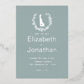 Delaware Silhouette Simple Destination Wedding Folie Uitnodiging (Voorkant)