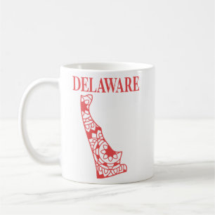 Delaware staat mandala kaart, Made in Delaware Koffiemok