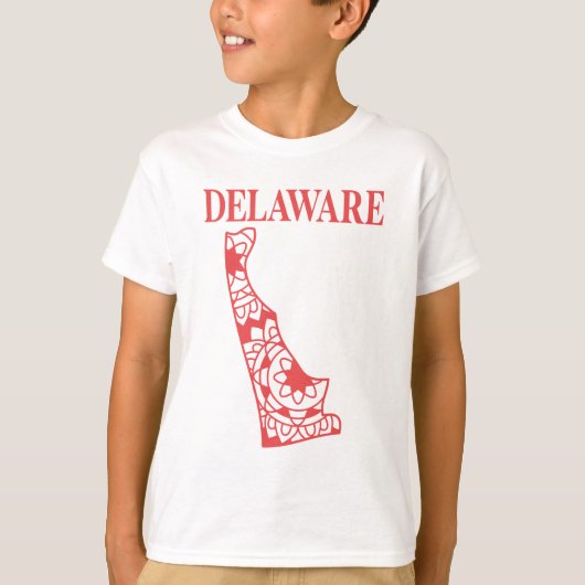 Delaware staat mandala kaart, Made in Delaware T-shirt (Voorkant)