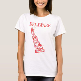 Delaware staat mandala kaart, Made in Delaware T-shirt