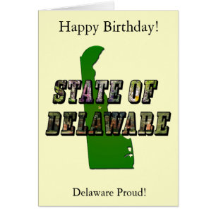 Delaware Staatskaart Verjaardag