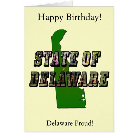 Delaware Staatskaart Verjaardag (Voorkant)