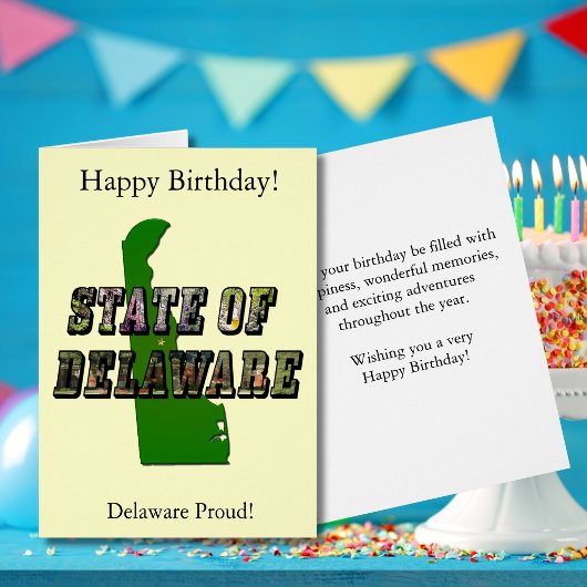 Delaware Staatskaart Verjaardag