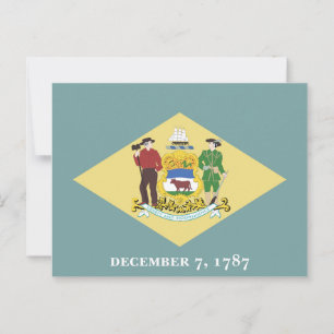 Delaware Staatsvlag De Eerste Staat Wapen Briefkaart